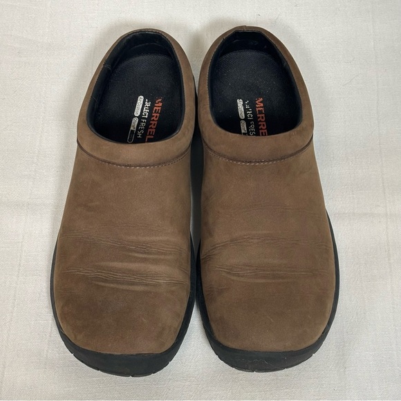Merrell Encore Mule Nubuck Leather Casual Slide Shoes-Slate Brown-Women Size 8.5 - Picture 3 of 9